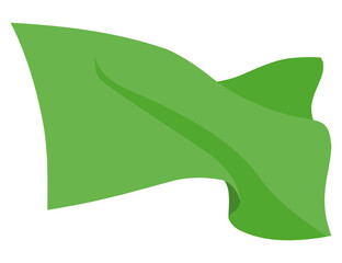 Waving flag. Green flag template on white background. National flag waving symbol. Banner design mockup element