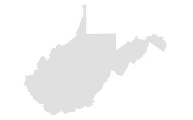 Map of US Federal State of West Virginia
