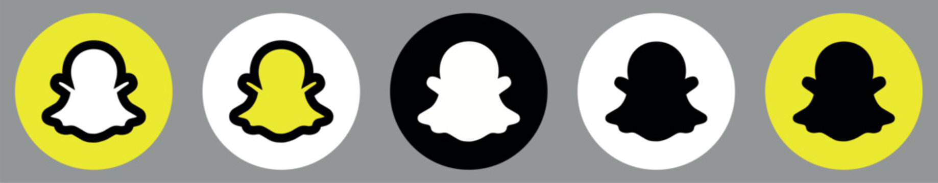 Snapchat icon set transparent background vector