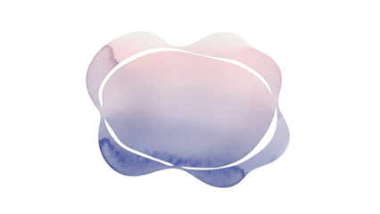 Watercolor painting of pink and blue circle on black background with black.