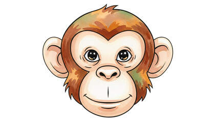 Obraz premium Monkey with brown hair and green and brown with black background and.