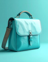 Stylish Turquoise Leather Satchel - A Modern Accessory for Everyday Use.