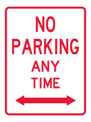 No Parking Any Time Sign (R7-1) &ndash; 18&times;24 Inch MUTCD Vector