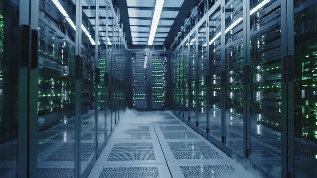 server room with rows of data servers