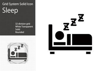 Sleep icon, sleeping person pictogram