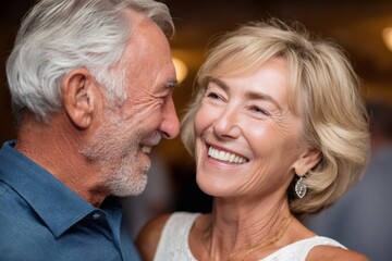 Senior couple sharing a joyful moment and laughing happily