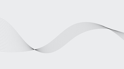 Abstract wave line pattern background black curved lines on white minimal design