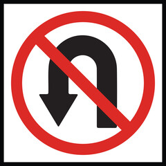 No U-Turn Sign USA (R3-4) &ndash; MUTCD Vector
