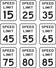 USA Speed Limit Sign &ndash; MUTCD Regulatory Vector