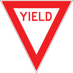 Yield Sign R1-2 &ndash; USA Traffic Regulatory Vector Download