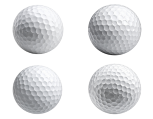 ingle White Golf Ball with Detailed Dimples, isolated on a white background