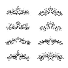 Elegant Decorative Flourishes for Design Projects, Ornate Floral Accents, and Vintage Embellishments