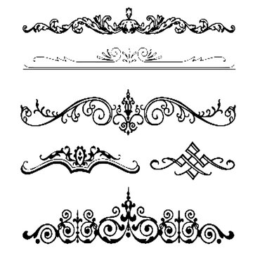 Elegant collection of diverse black vector flourishes and decorative dividers, perfect for enhancing borders, frames, and ornate design projects