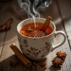Hot Spiced Tea with Cinnamon and Star Anise &ndash; Cozy Winter Wellness Drink