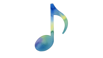 Watercolor painting of musical note on black background stock photo downloading images.