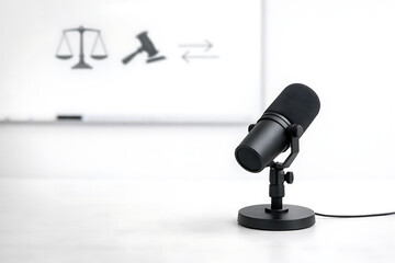 Professional podcast microphone setup for legal podcasting and broadcasting