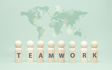 Teamwork, communication and team networking, business concept, cooperating, working together, goal, plan and strategy for success 