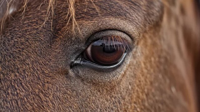Closeup of a horses eye
