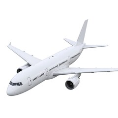 Obraz premium Modern White Passenger Jet Airliner in Studio Lighting Isolated on White