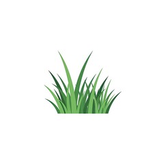 Obraz premium Pixel Art Green Grass Cluster on White Background