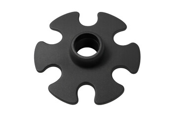 Black trekking pole snow basket on transparent background