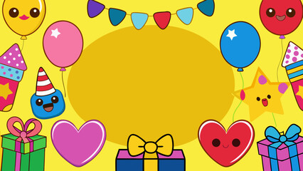 Fototapeta premium happy birthday card with balloons