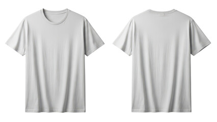 Naklejka premium Blank White T-Shirt Mockup, Front and Back Views isolated PNG with Transparent Background