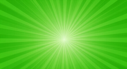Vibrant green sunburst background with radiant light rays