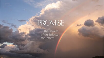 Abstract Cloudscape with Promise Rainbow, Softly Lit