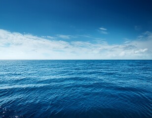 open sea calm blue water and sky horizon