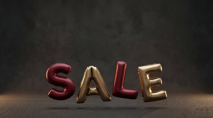 Burgundy and Gold "SALE" Balloons