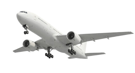 Obraz premium Commercial Jet Airplane Taking Off With Landing Gear Extended isolated on transparent background