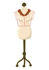 Dress Form Mannequin illustration. Sewing tool. Vector.