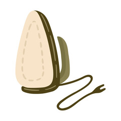 Illustration of Iron. Sewing tool. Vector.