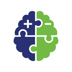 Fototapeta premium Brain puzzle pieces icon