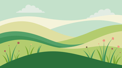 Obraz premium Spring Meadow Vector Illustration