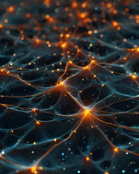 An intricate neural network visualization featuring glowing nodes, highlighting the complexity and beauty of artificial intelligence connections.