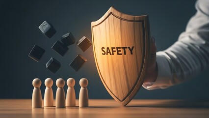 Protecting people with safety shield from harm and danger
