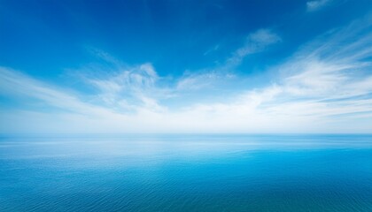 Panoramic Illustration Of Light Blue Sky With Cloudy Haze And Sea On Horizon Serene Minimalistic Design Ideal For Modern Digital Art Wallpapers And Backgrounds For Various Projects