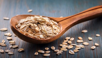 Oats In A Wooden Spoon
