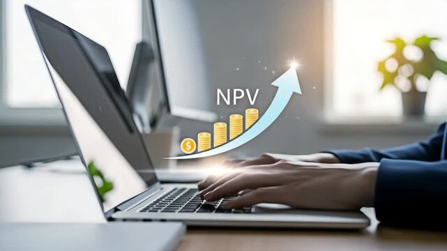 NPV growth analysis, business concept.