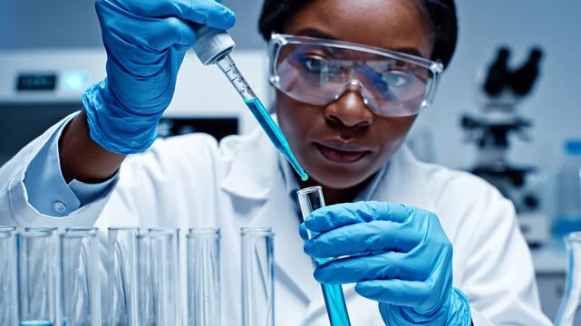 Scientist conducting chemical experiment