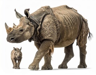 Obraz premium Rhino on a white background