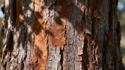 Bark textures representing growth and natural resilience.