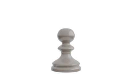 White Chess Pawn Isolated on Transparent Background
