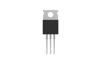Electronic Transistor on Transparent Background