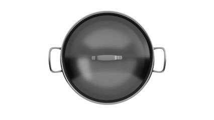 Fototapeta premium Top View of a Black Cooking Pot with Lid