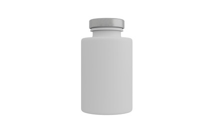 Fototapeta premium Blank White Plastic Bottle with Silver Cap on Transparent Background