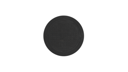 Black Circular Object on Transparent Background