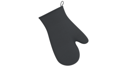 Black Oven Mitt on Transparent Background